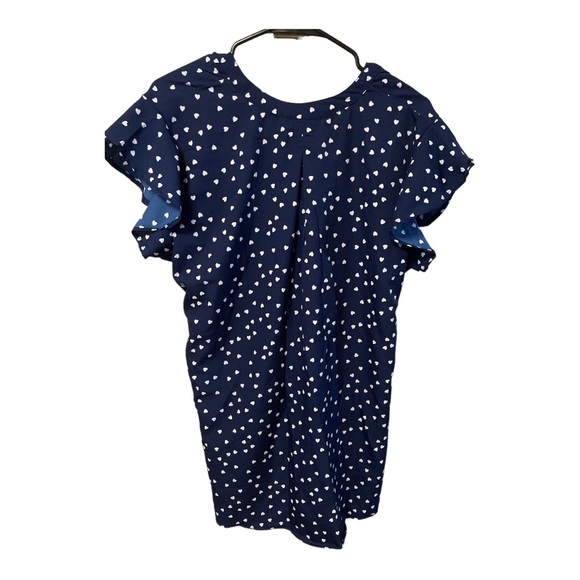 Times Two heart navy maternity blouse - Picture 2 of 3